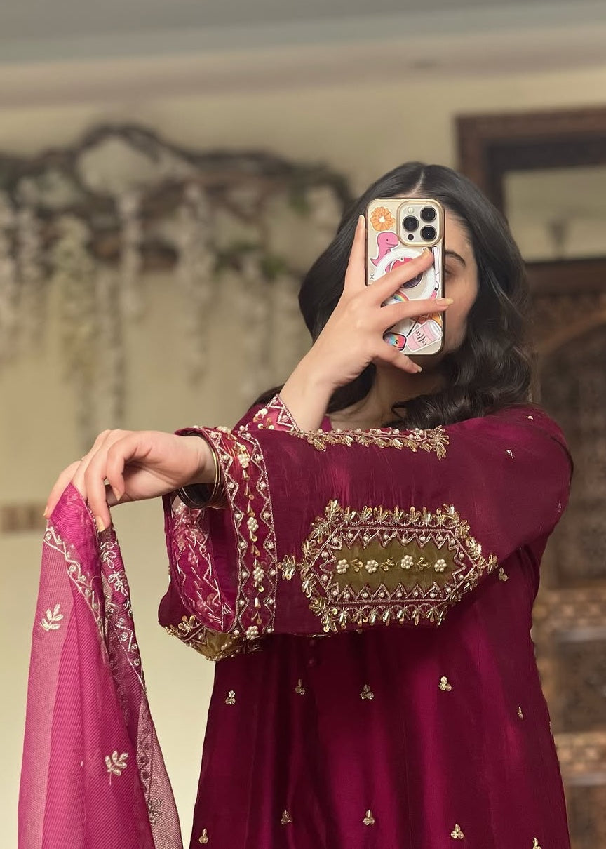 Suits By Sadia Raw silk pishwas falsa Women 3pcs