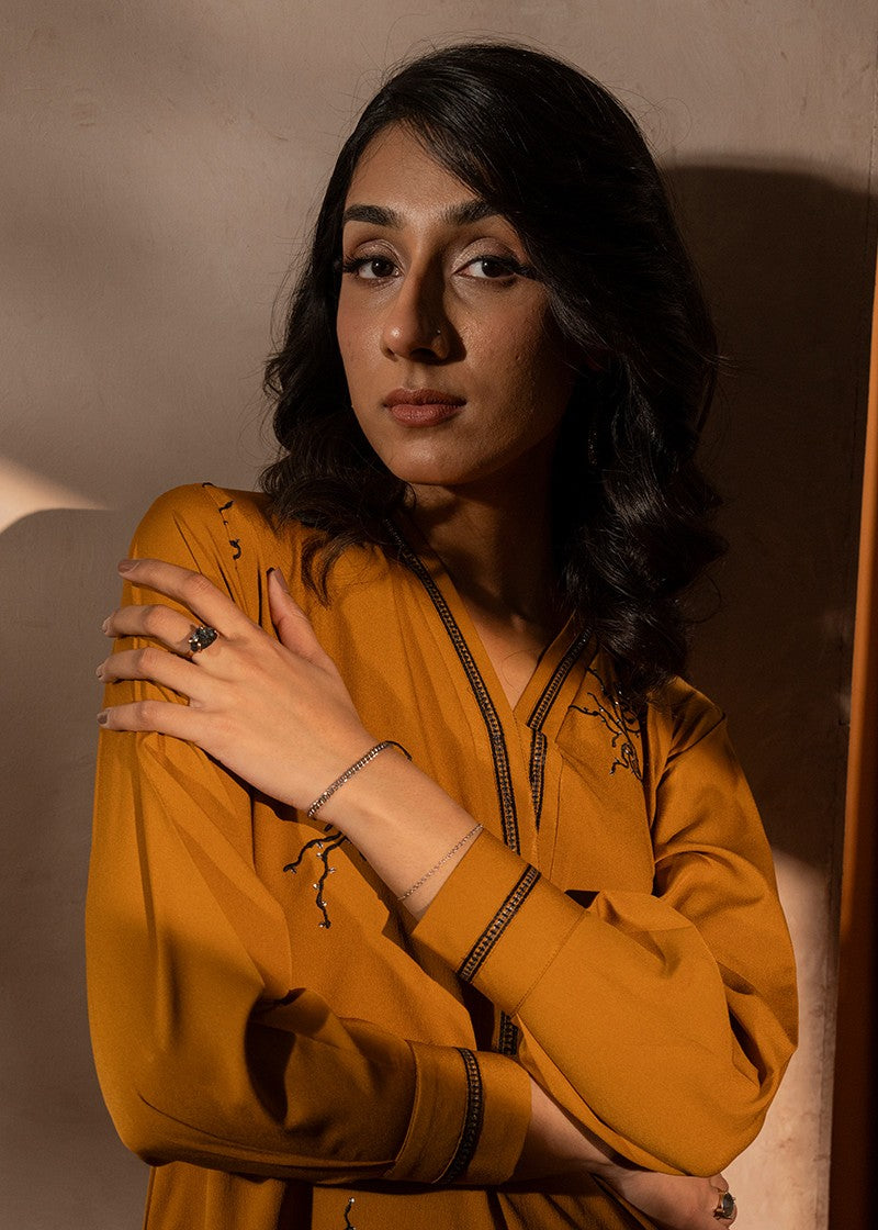 Kross Kulture Embroidered Crepe Solid Suit KE 01450 ST Women 2pcs