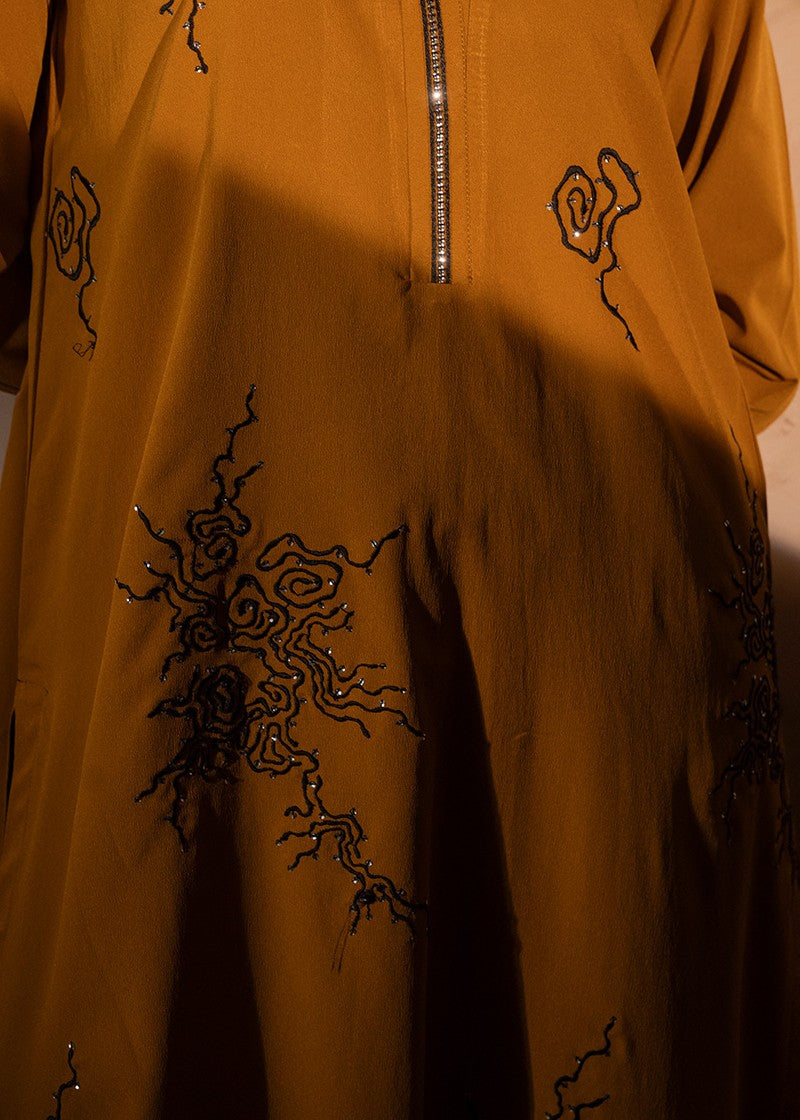 Kross Kulture Embroidered Crepe Solid Suit KE 01450 ST Women 2pcs