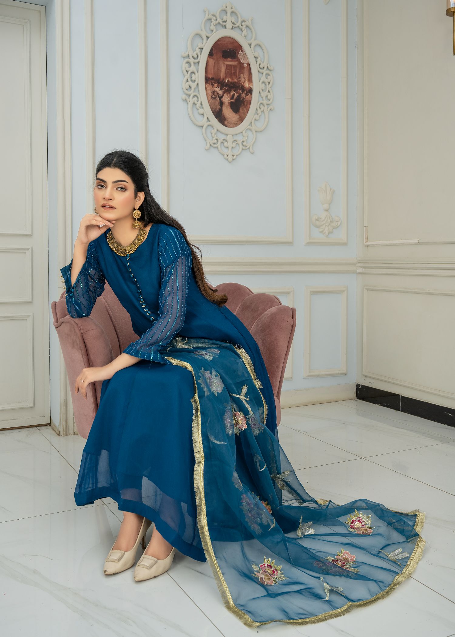 Pehnawa By Bin Akram’s ENCHANTED EVENING ATTIRE CHIFFON Women 3pcs