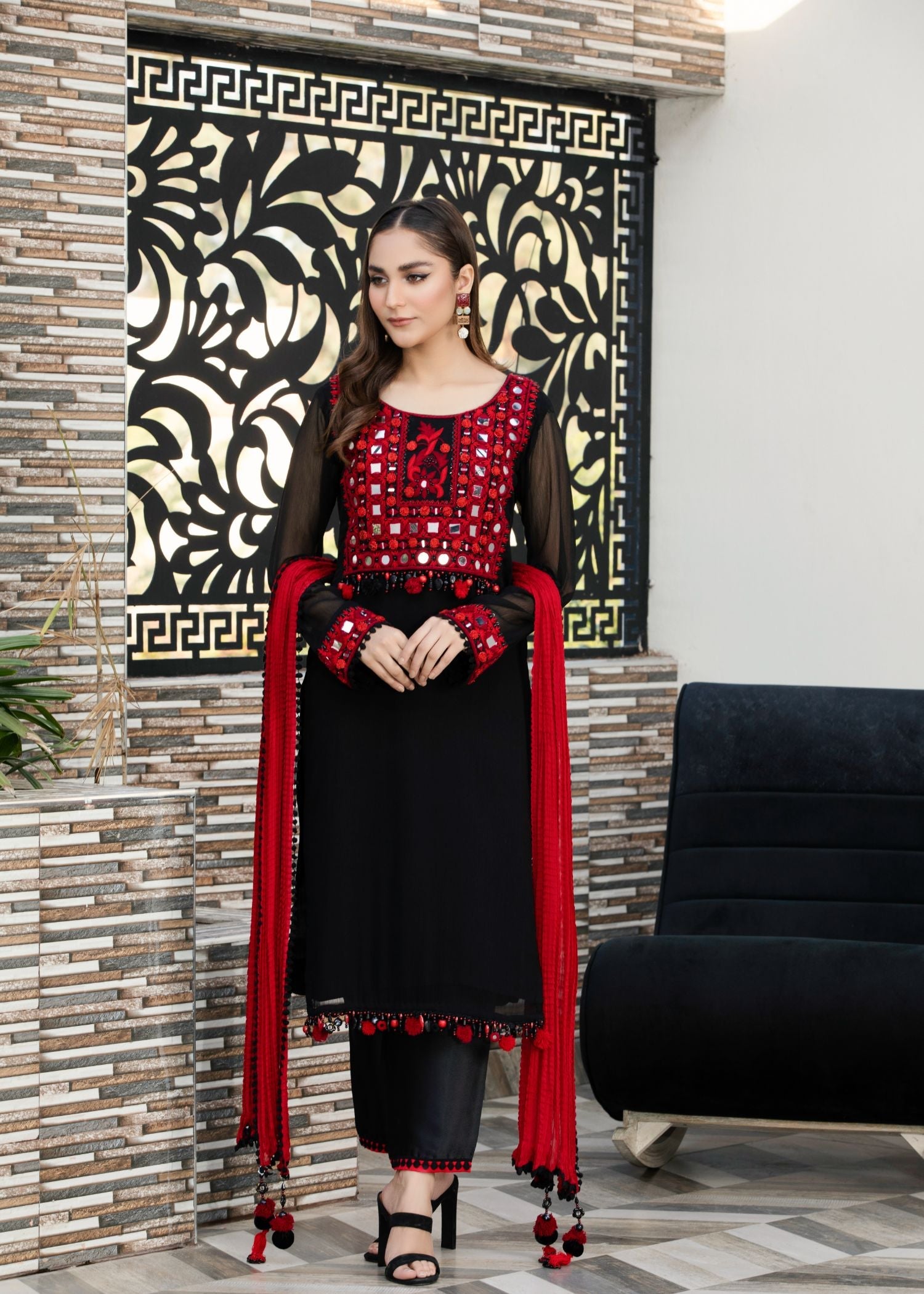 Khuda Baksh Creations Z 297 Black Women 4pcs