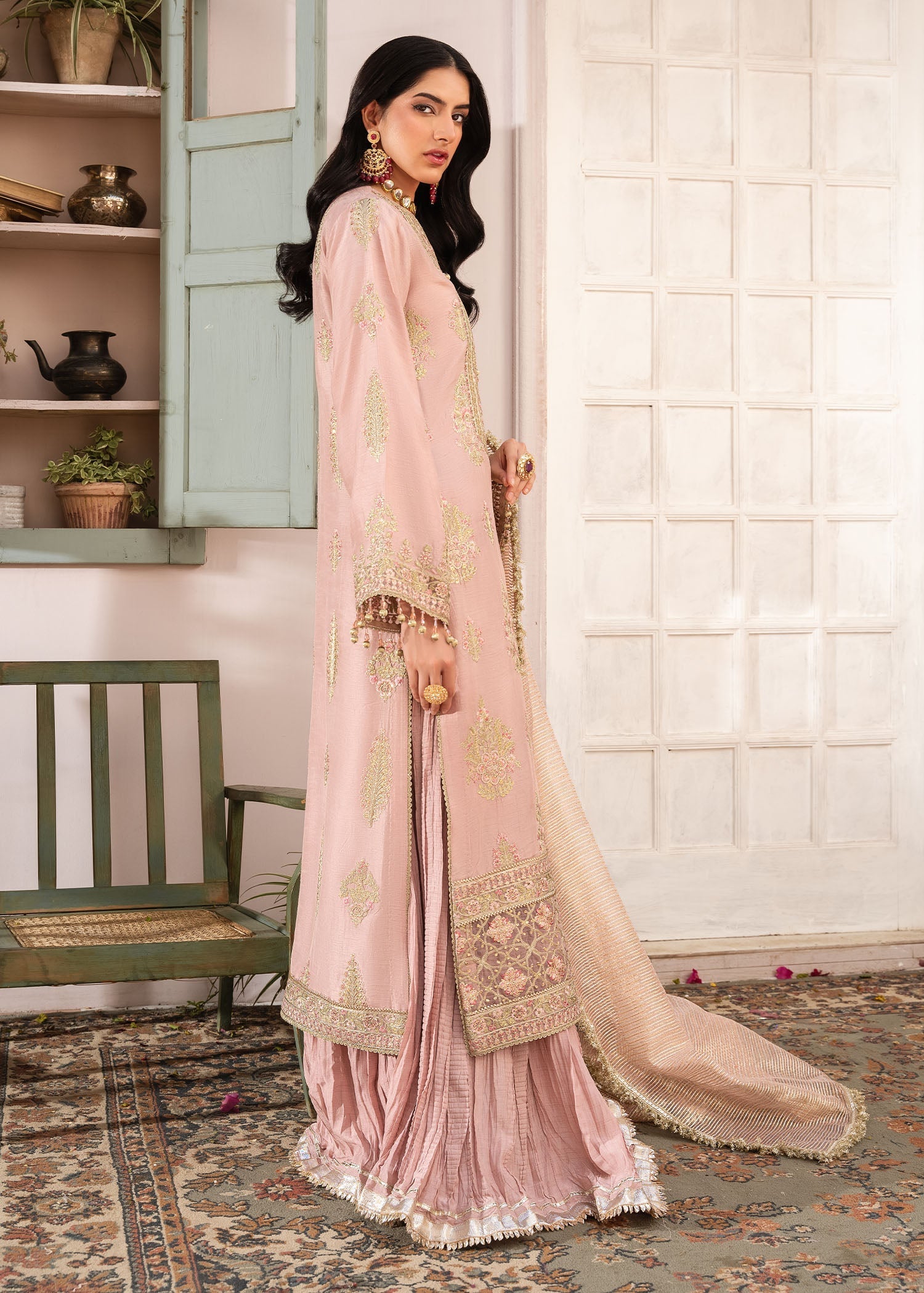 Rang-e-Haya Sira (Peach) Women 4pcs