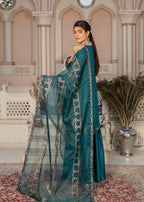 Pehnawa By Bin Akram’s GRACEFUL TEAL CHIFFON Women 3pcs