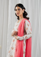 Buzzazi Off White Printed Suit Women 3pcs