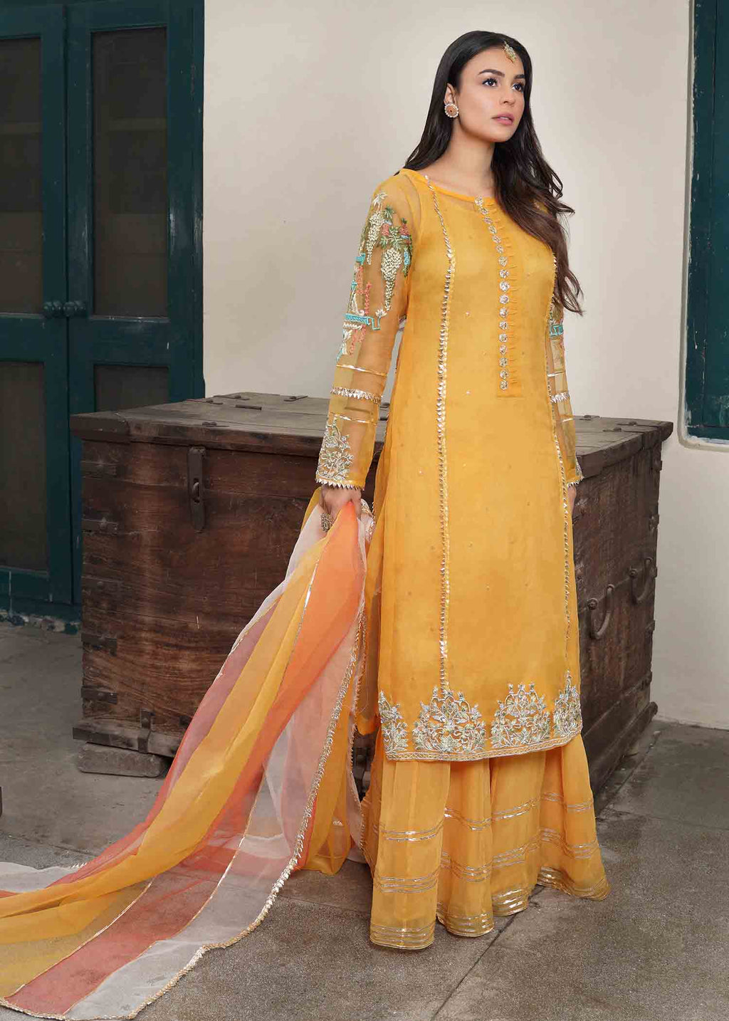 Hem Lotus Outfit Saffron Women 4pcs