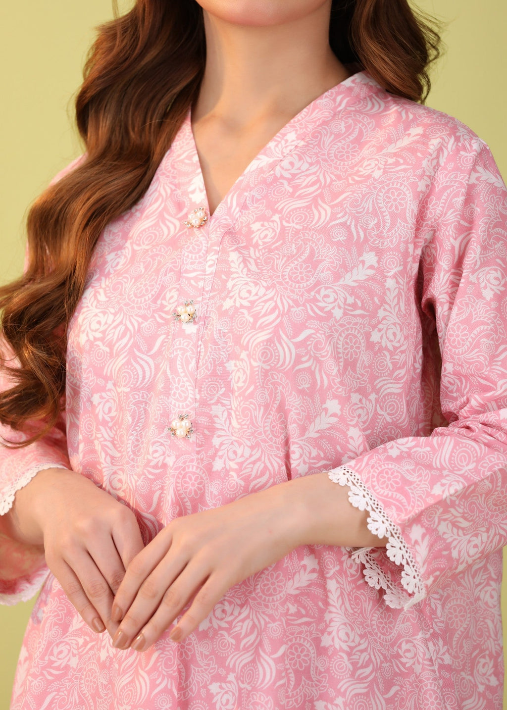 Mhw Pink Floral Suit Women 2pcs