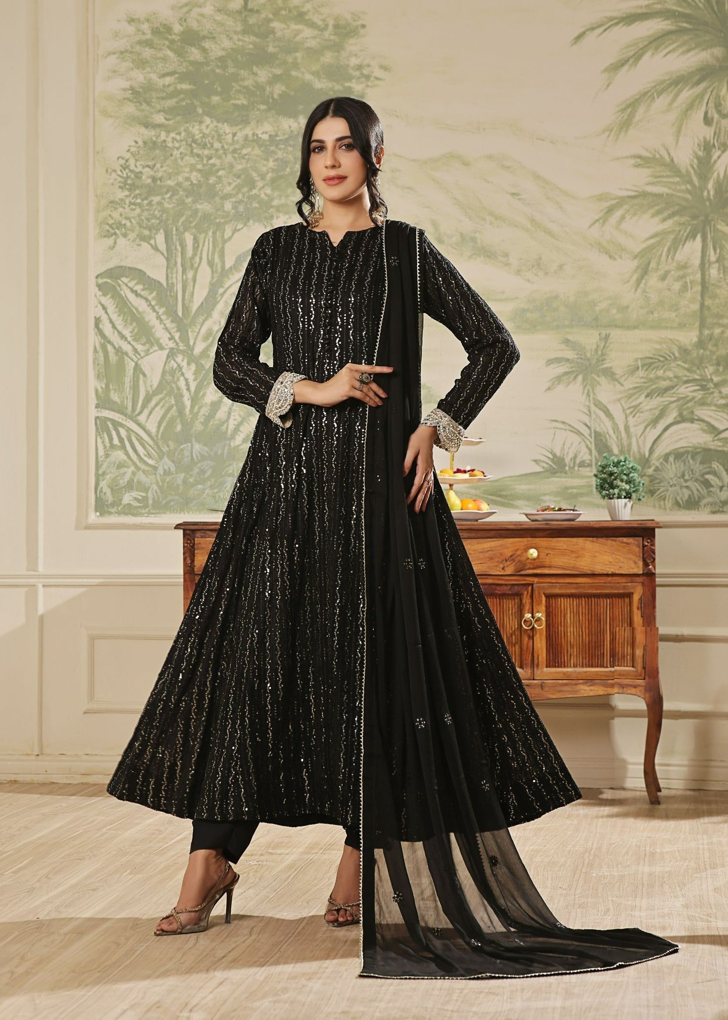 Ayesha Closet Anooshay Gul Black Magic Women 3pcs