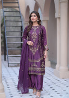 Rangoon Clothing Celestia Plum Silken Women 3pcs