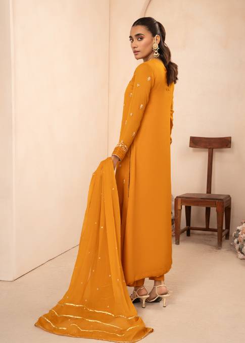 Agha Jaan Insia Mustard Women 3pcs