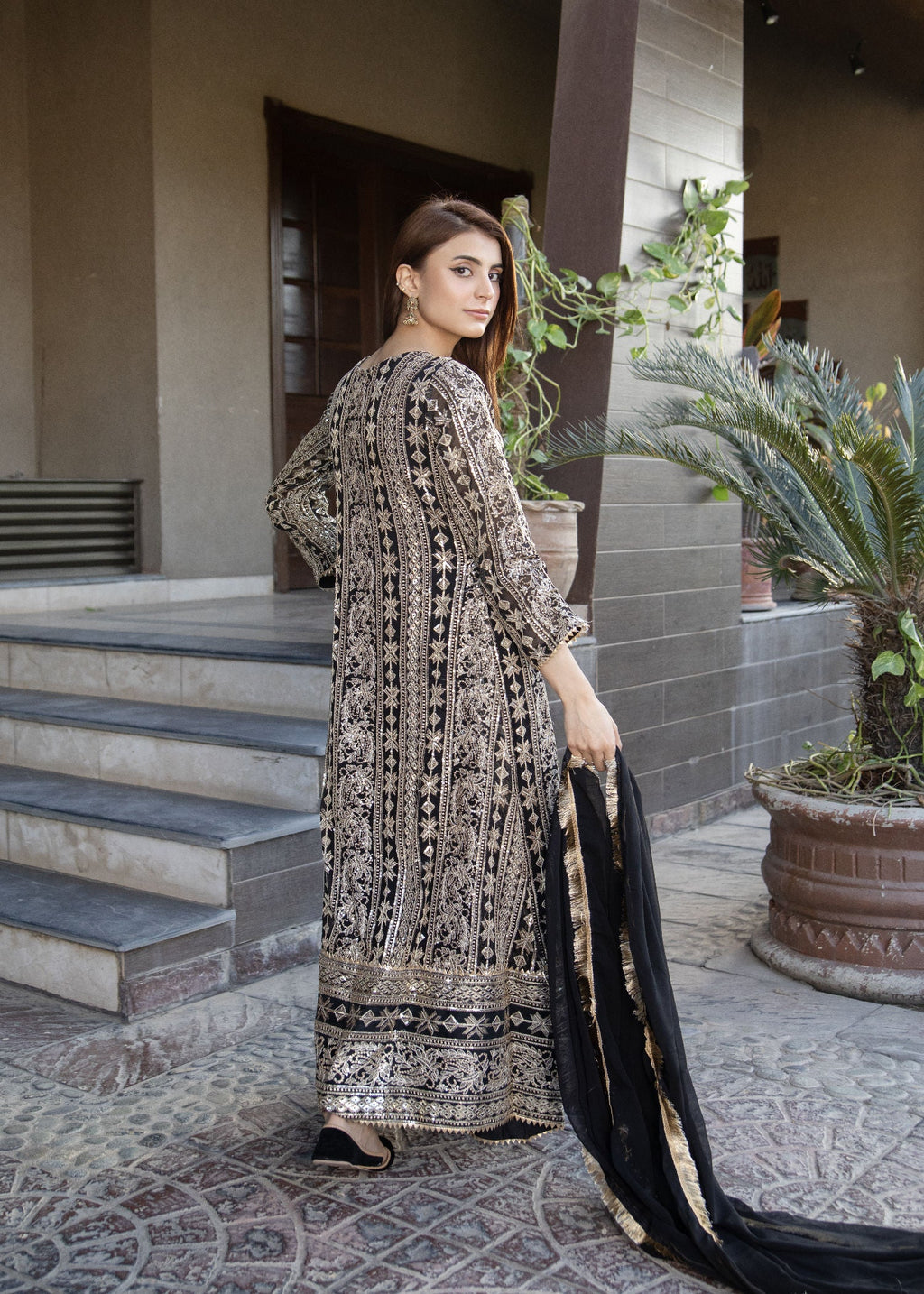 Manahils KURTI 122 BLACK Women 3pcs
