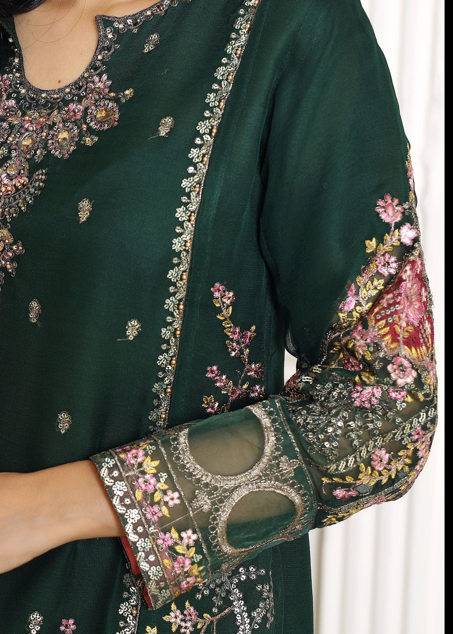 Pehnawa By Bin Akram’s GRACEFUL GREEN CHIFFON Women 3pcs