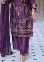 Rangoon Clothing Celestia Plum Silken Women 3pcs