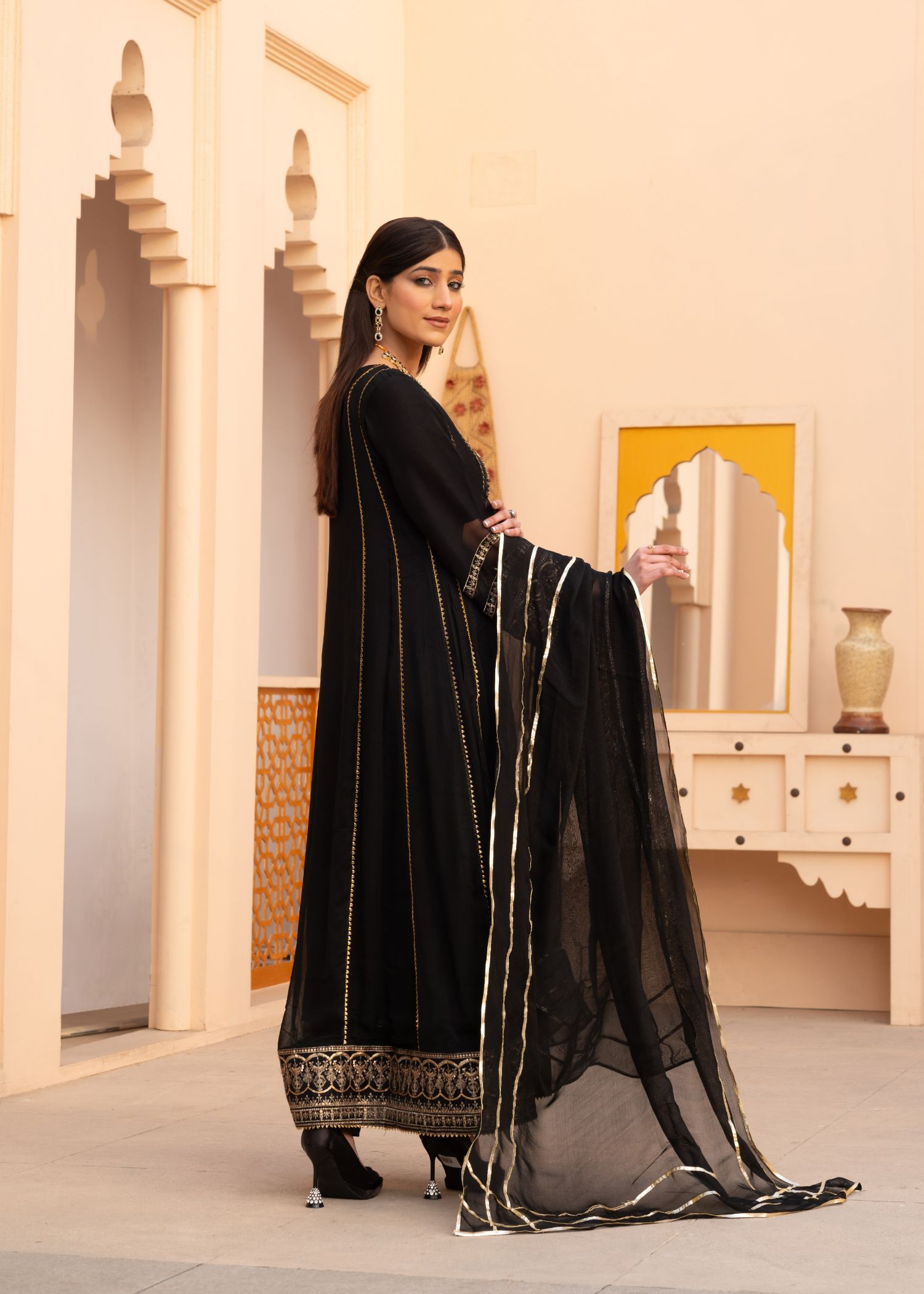 Pehnawa By Bin Akram’s MIDNIGHT GLAMOUR 3 PEICE CHIFFON Women 3pcs