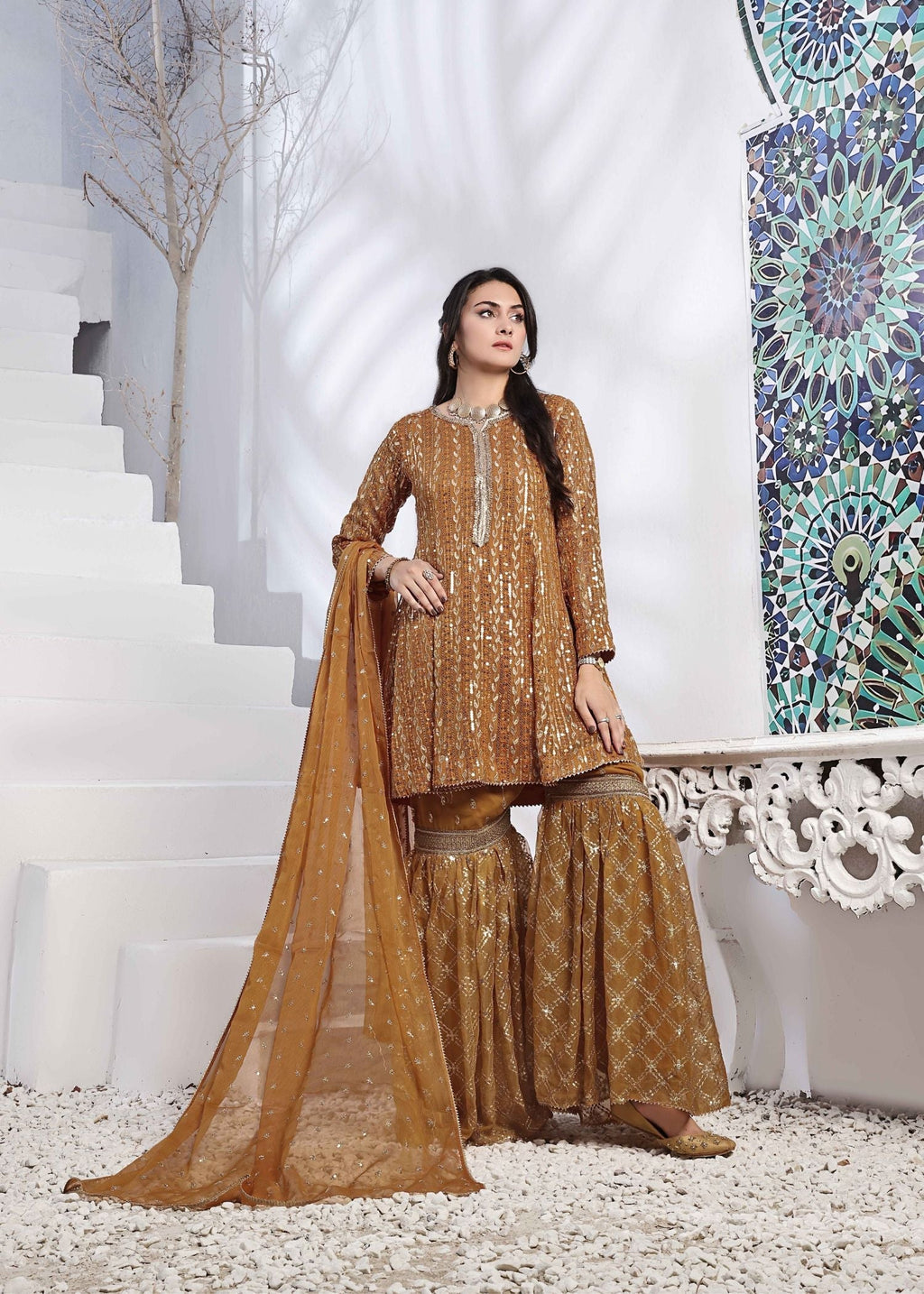 Ayesha Closet Preshy Gul Mustard Women 3pcs
