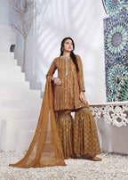 Ayesha Closet Preshy Gul Mustard Women 3pcs