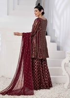 Ayesha Closet Preshy Gul Maroon Women 3pcs