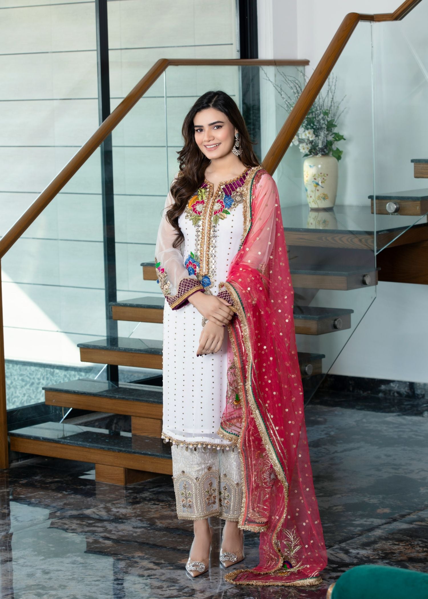 Khuda Baksh Creations Z 279 White Women 4pcs