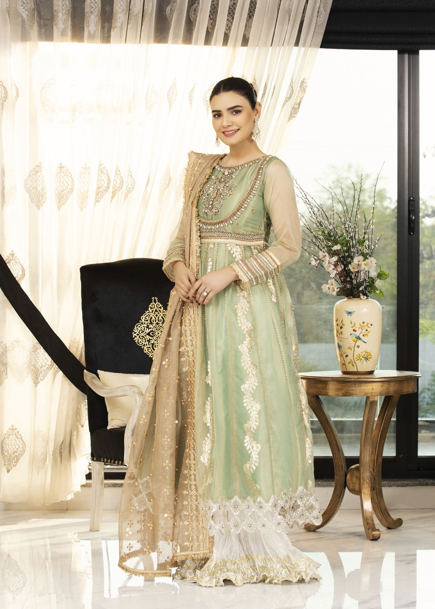 Khuda Baksh Creations Z 294 Sea Green Women 3pcs