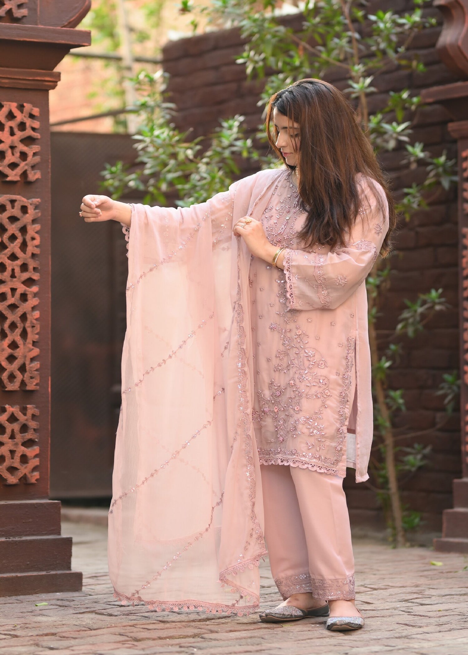 Four Season Boutique NIMRA Chiffon Lavender Women 3pcs