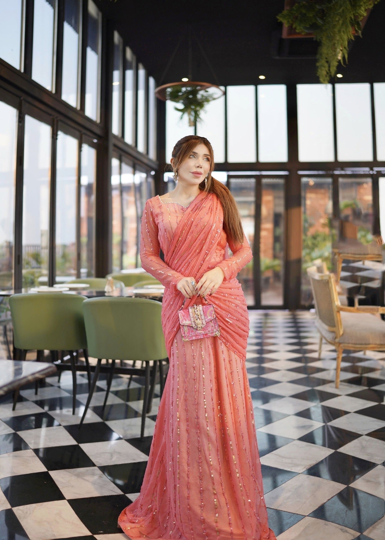 Spark Wear Eeffine' Saree Women 2pcs