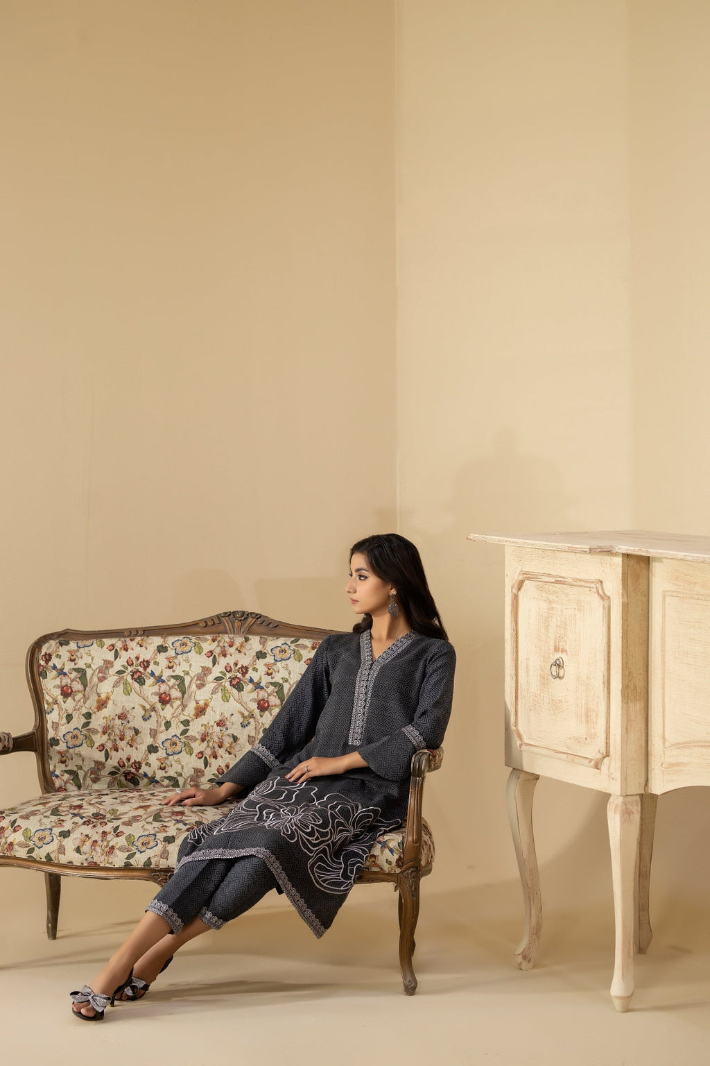 La Rosaa LW 10 Black Grey Stripes Women 2pcs