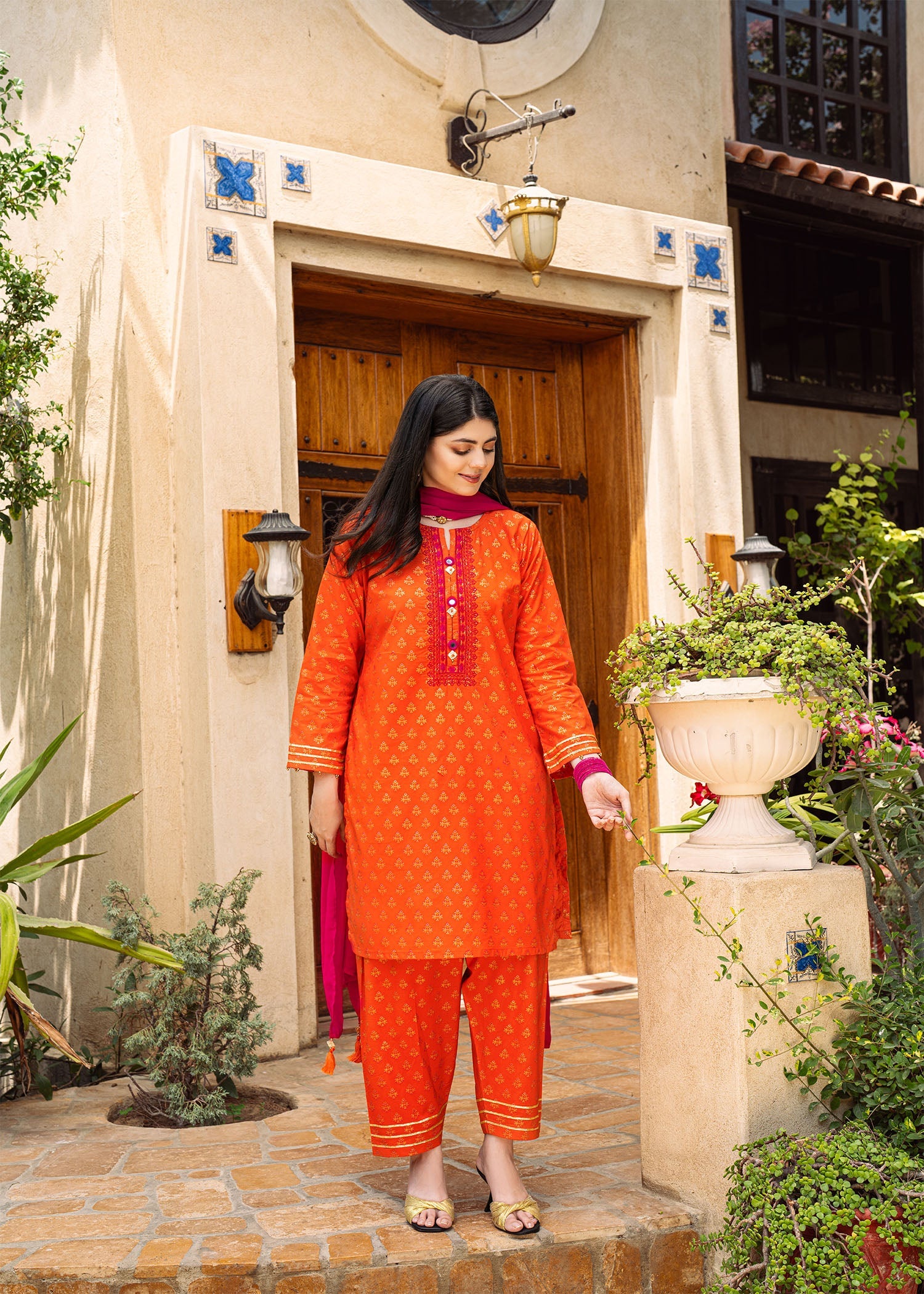Kumash Textiles Red Orange Womens Women 3pcs