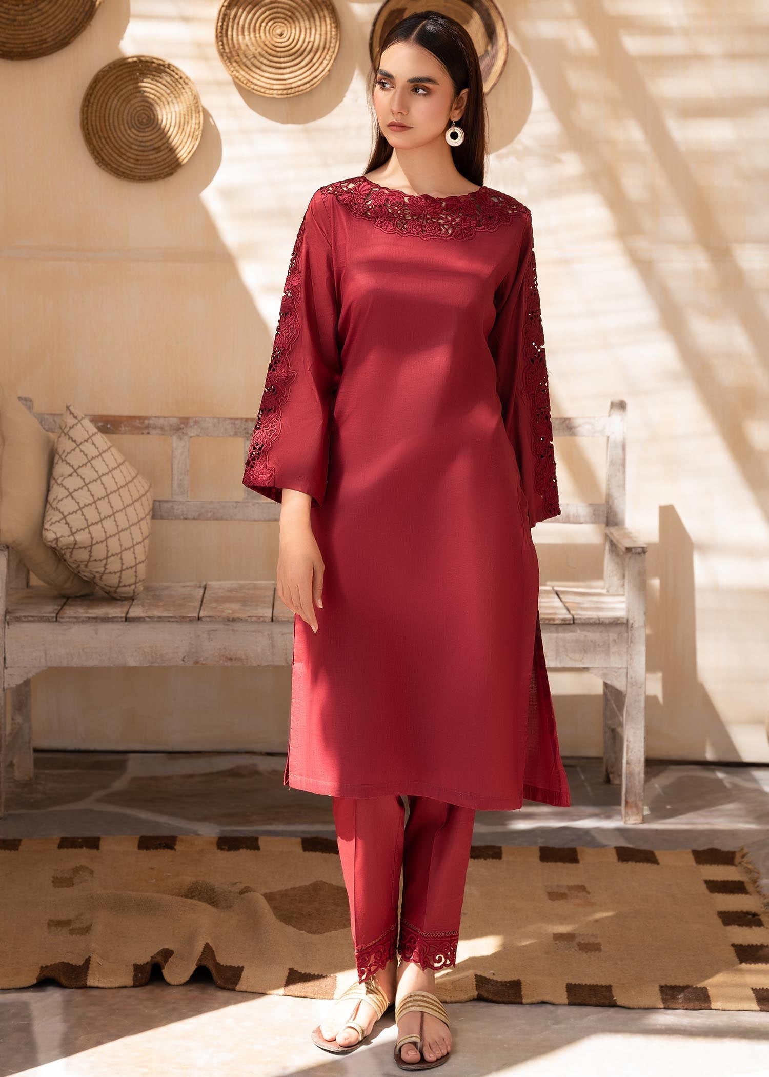 Sahibas By Mirza Ruby Maroon Women 2pcs