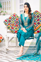 Pirzada Shaheryar Khan Teal Tempest Women 4pcs