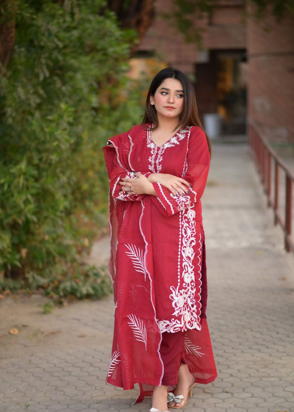 Ayesha B KARANDI NET FABRIC CUTWORK DESIGN Women 4pcs