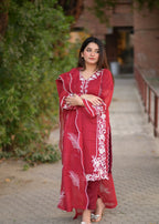 Ayesha B KARANDI NET FABRIC CUTWORK DESIGN Women 4pcs