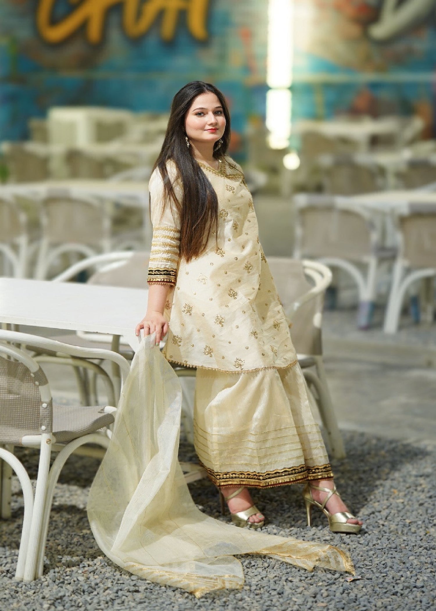 Four Season Boutique Dhaka Pilazo CREAM Women 3pcs