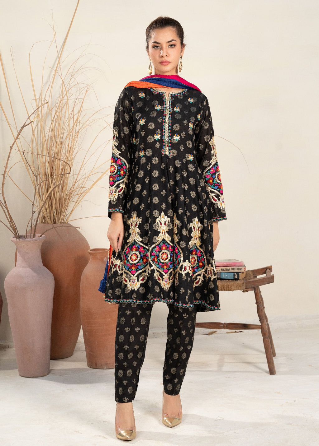 Sahibas By Mirza Rangoli Black Women 3pcs