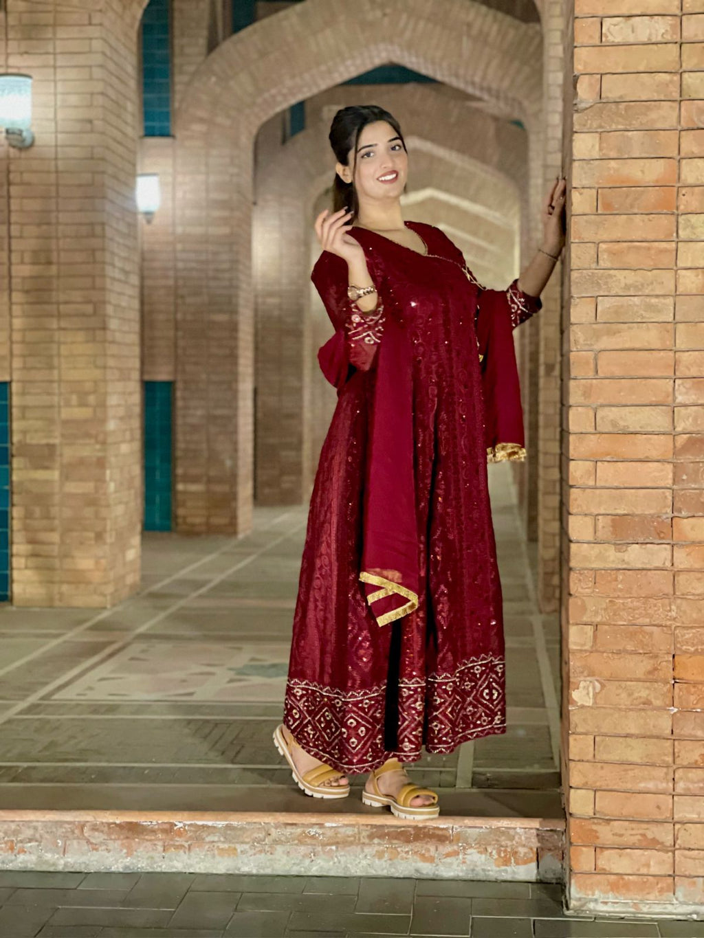 Four Season Boutique MONA ANGRAKHA MAROON Women 3pcs