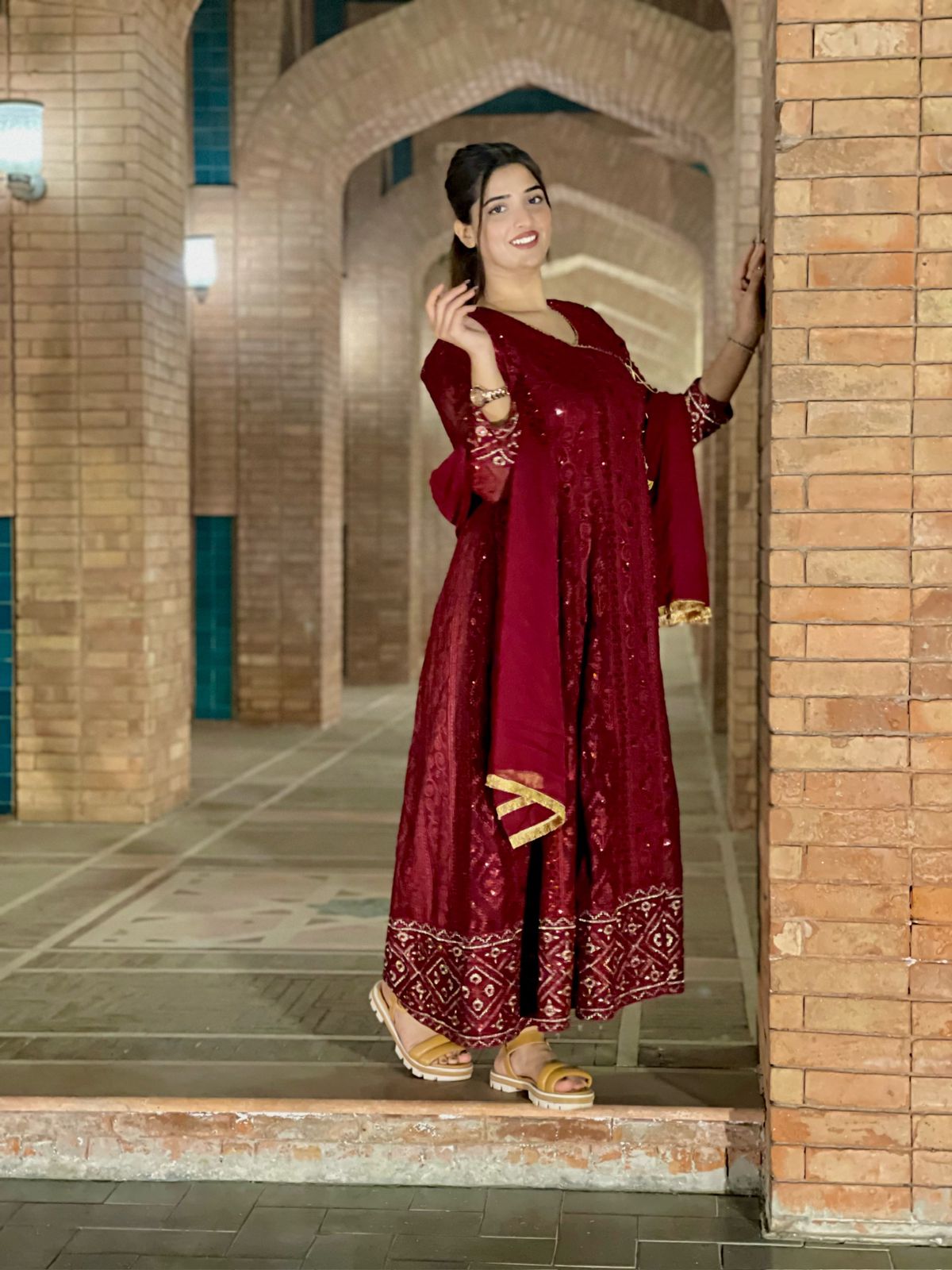 Four Season Boutique MONA ANGRAKHA MAROON Women 3pcs