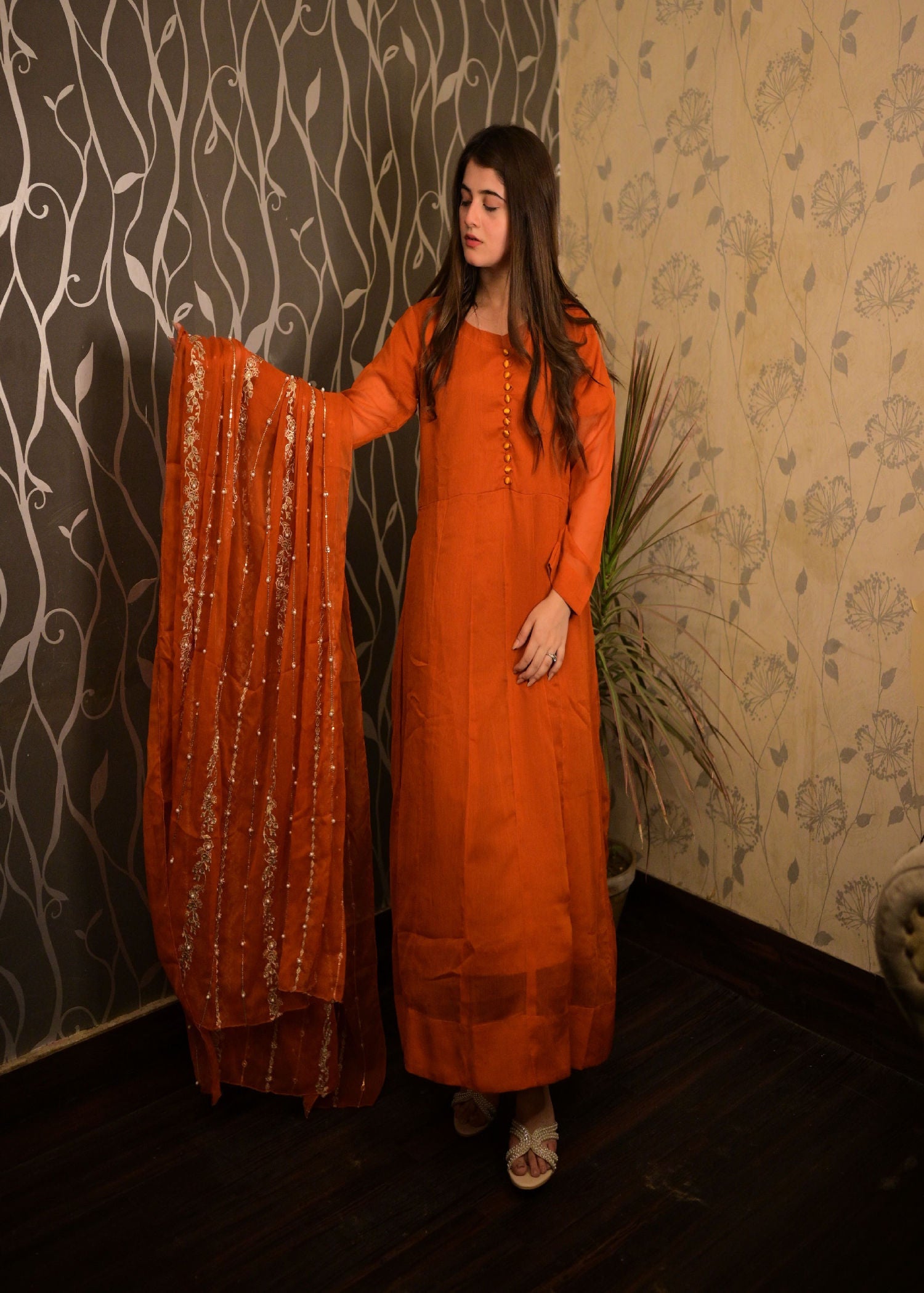 Four Season Boutique MUNAZZA FROK ORANGE Women 3pcs