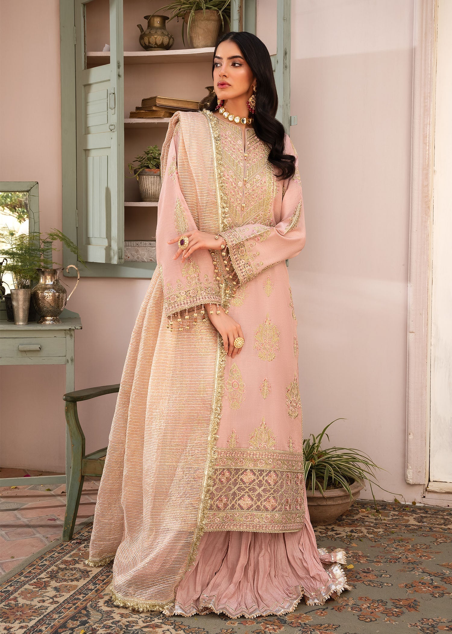 Rang-e-Haya Sira (Peach) Women 4pcs
