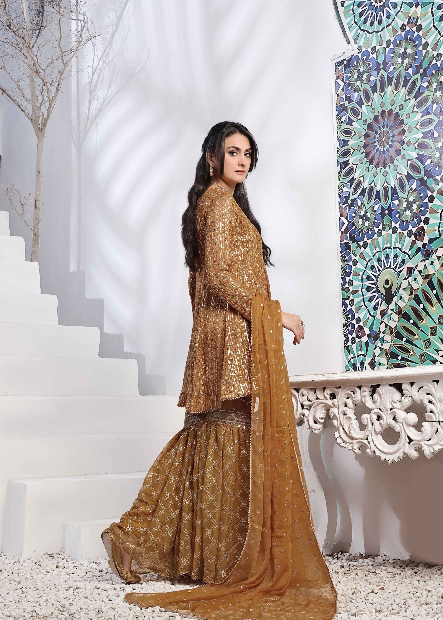 Ayesha Closet Preshy Gul Mustard Women 3pcs