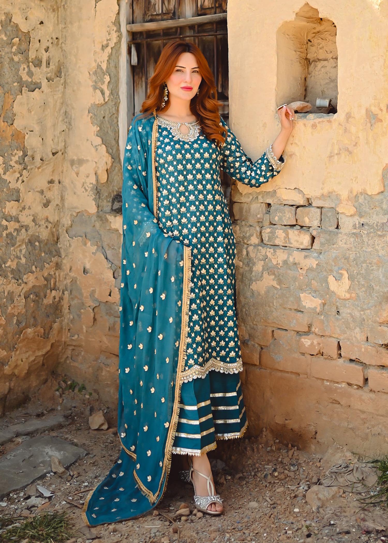 Misl naina (teal green) Women 3pcs