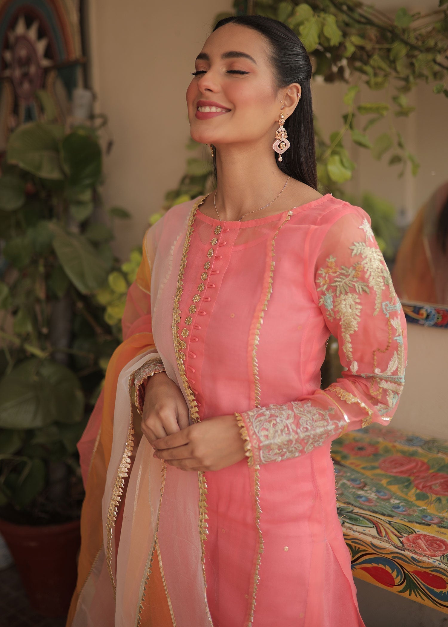 Hem Lotus Outfit Pink Women 4pcs