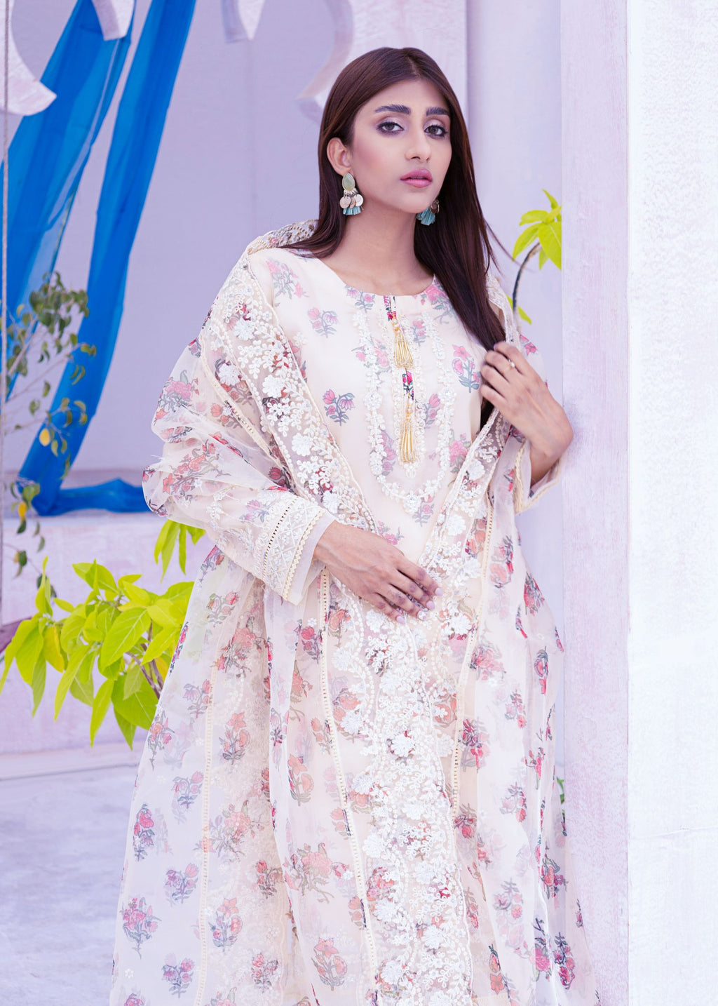 Alsiyab Floretta White Women 3pcs