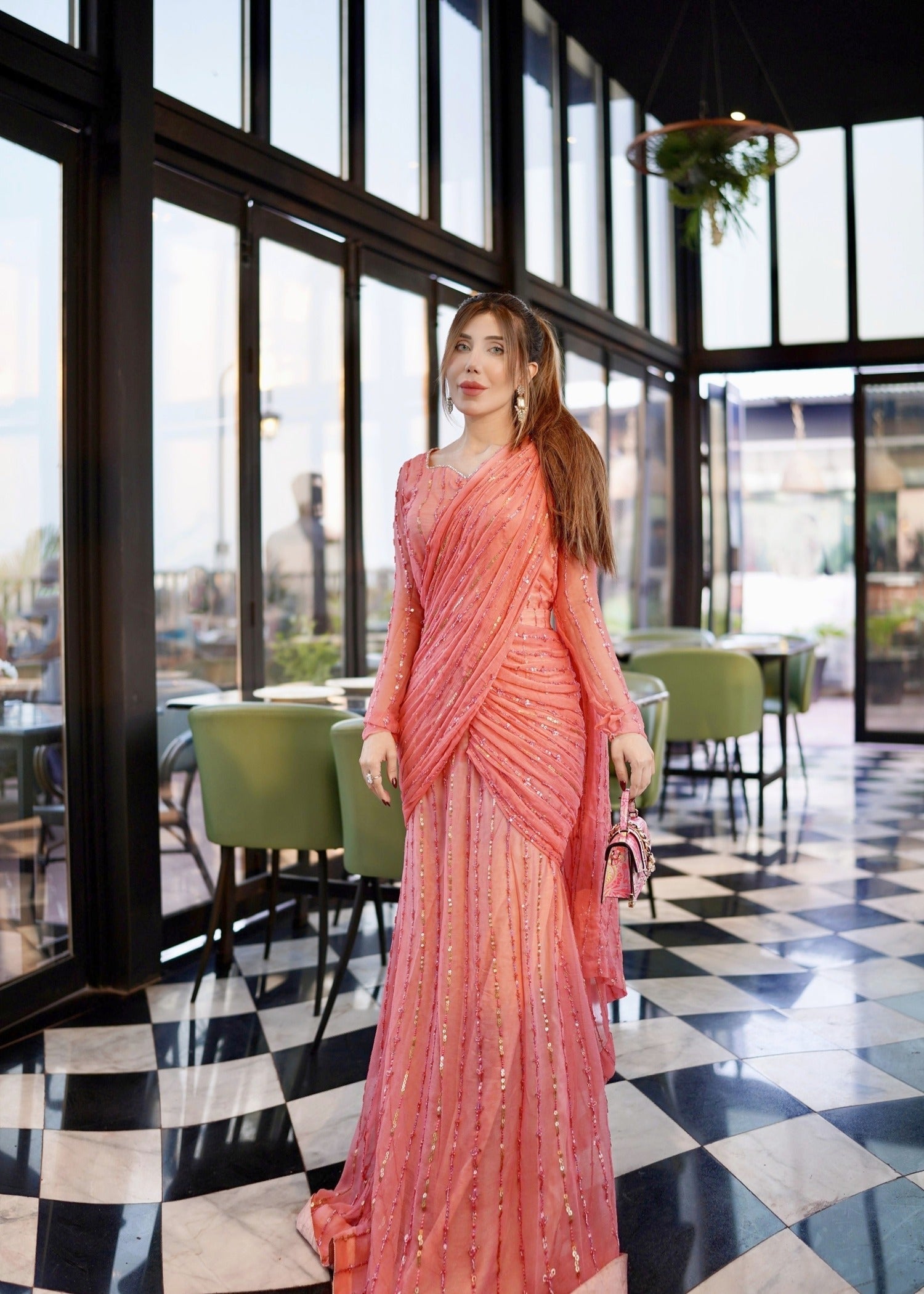 Spark Wear Eeffine' Saree Women 2pcs