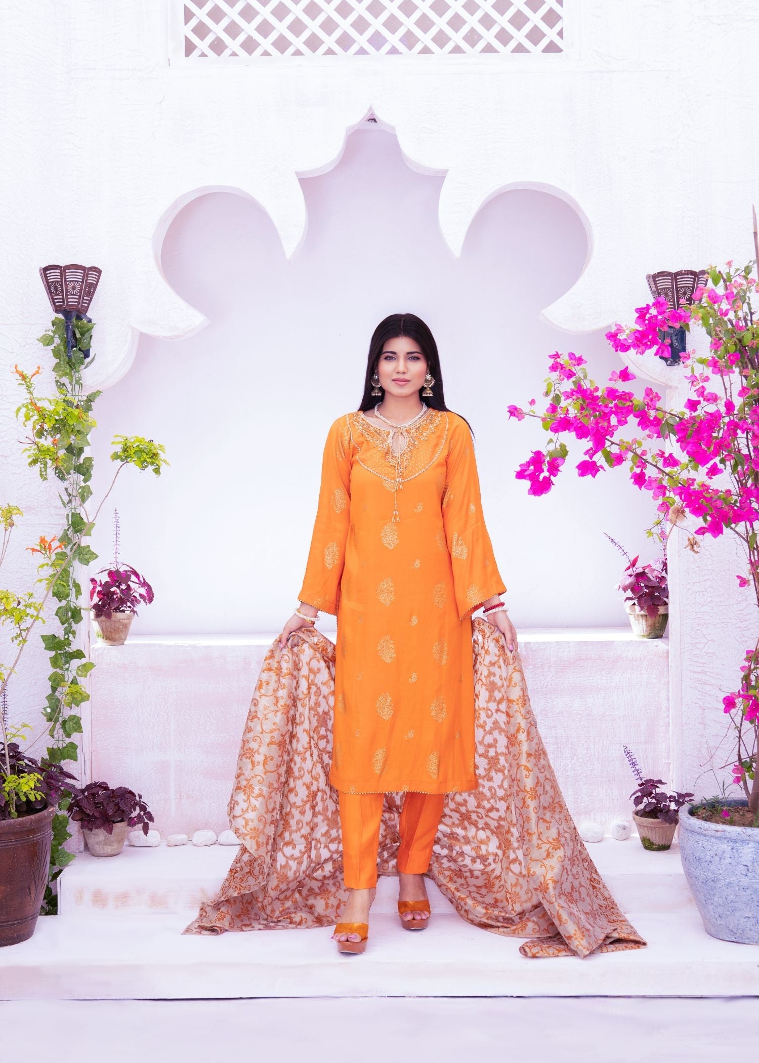 Alsiyab Nayaab Rust Women 3pcs
