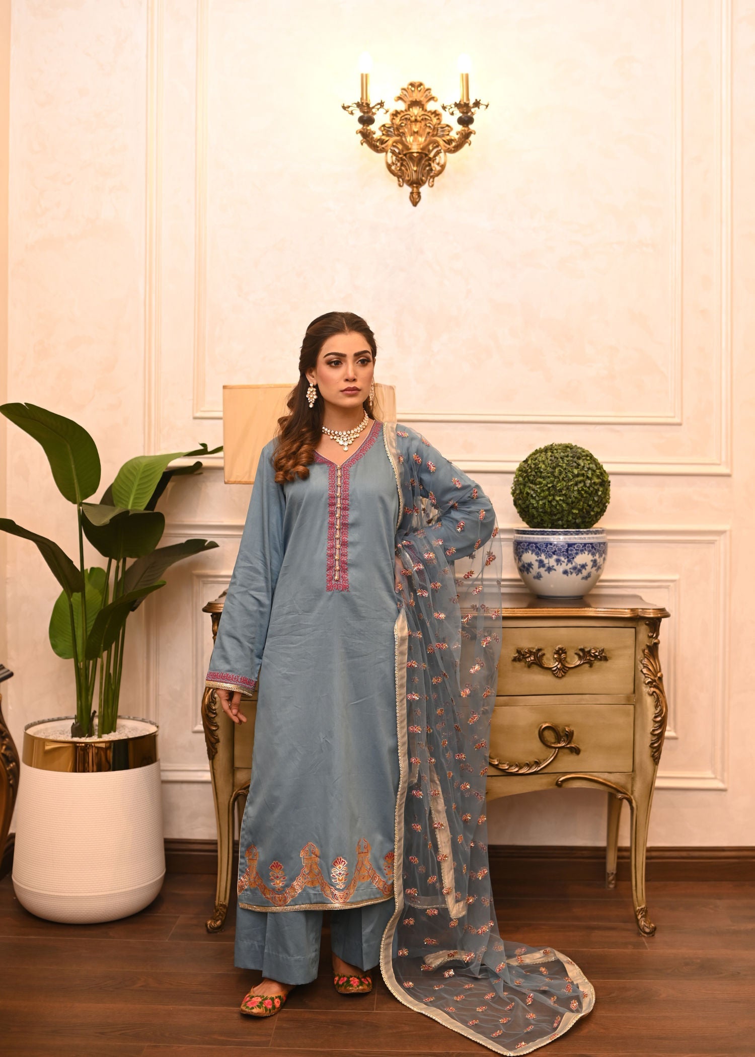 Unaiza Mir Azure Sage Women 3pcs