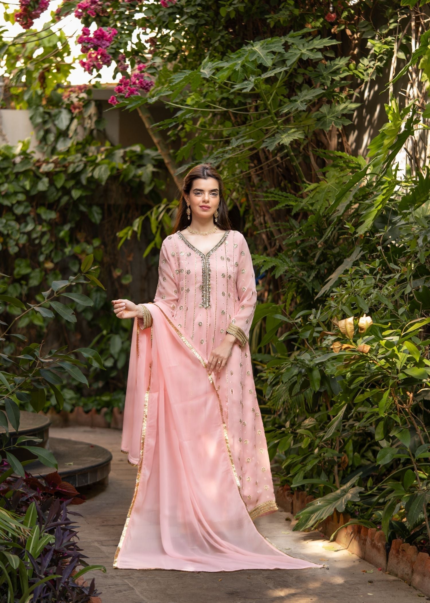 Al-Harir Apparel Mehar Baby Pink Women 3pcs