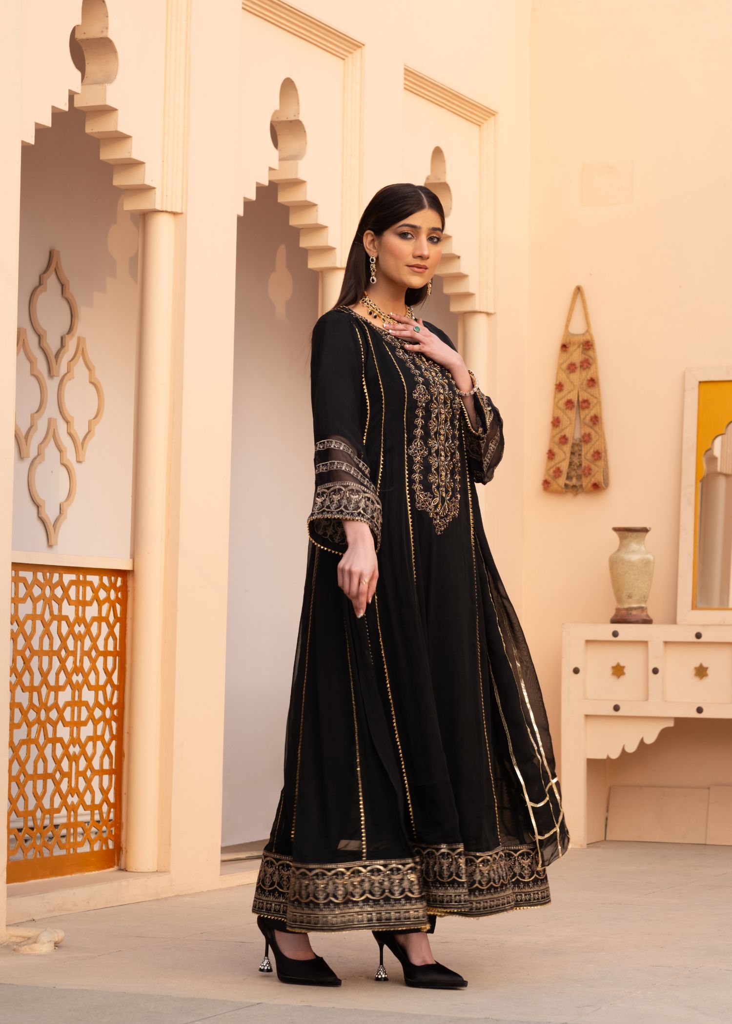 Pehnawa By Bin Akram’s MIDNIGHT GLAMOUR 3 PEICE CHIFFON Women 3pcs