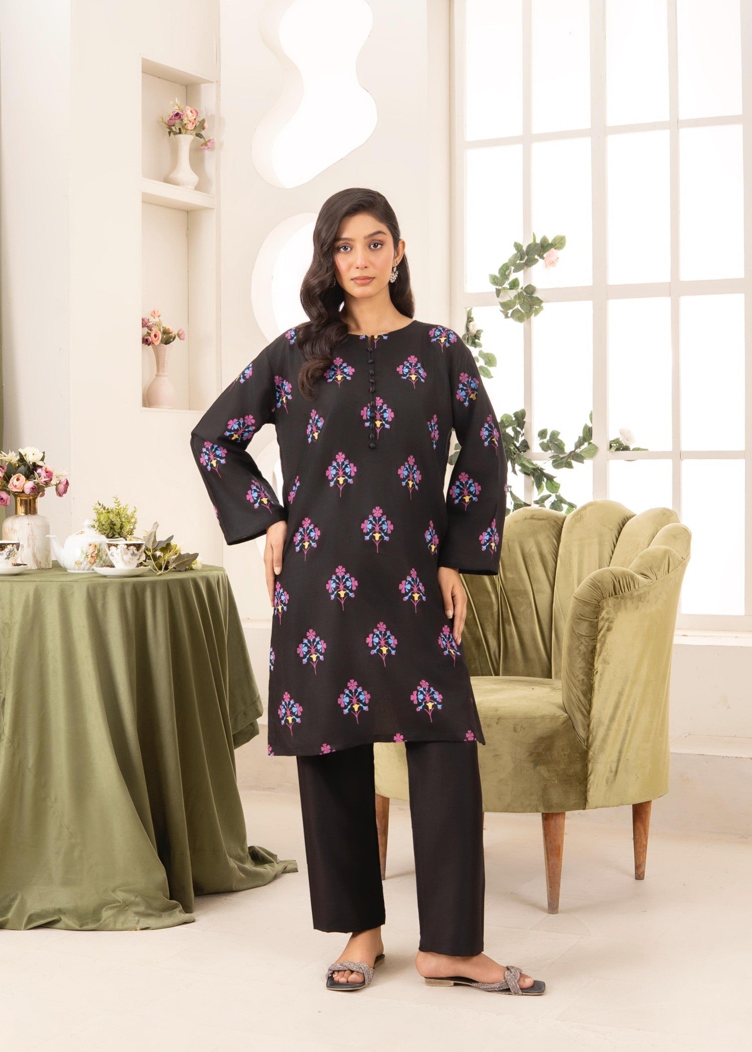 Stylish Collection BLACK BLOSSOM Women 2pcs