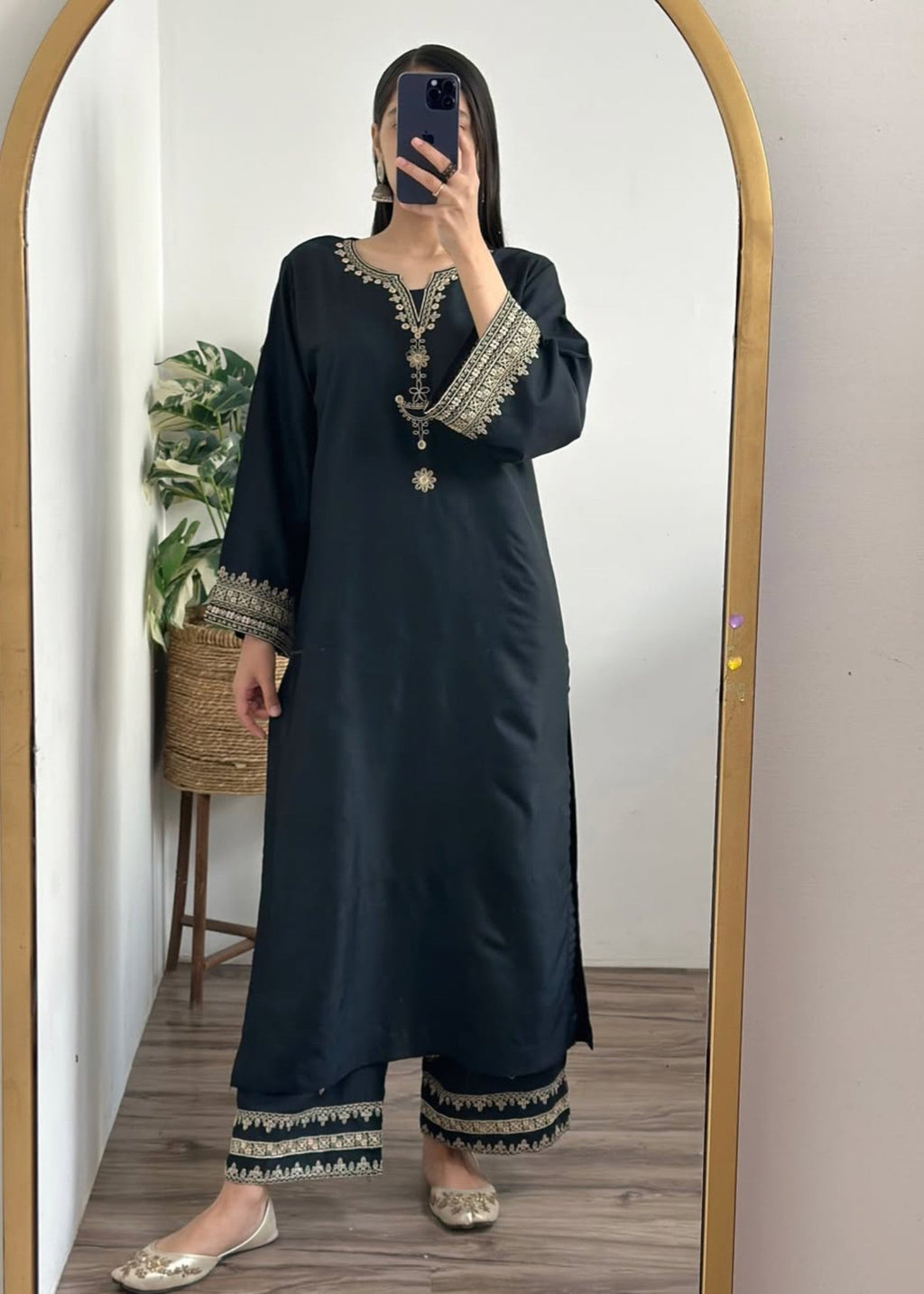 Tehzeeb Libas BLACK IRIS STITCHED Women 2pcs