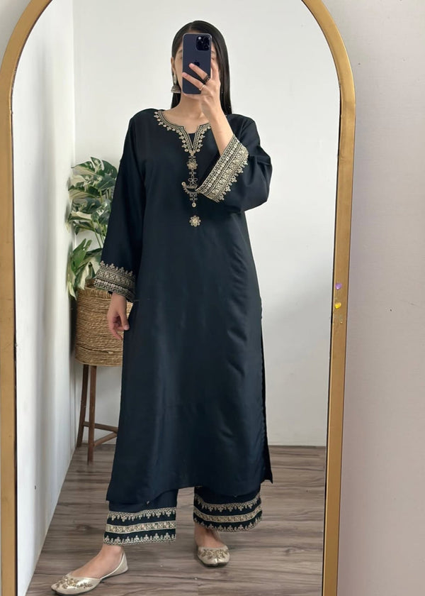 Tehzeeb Libas BLACK IRIS STITCHED Women 2pcs