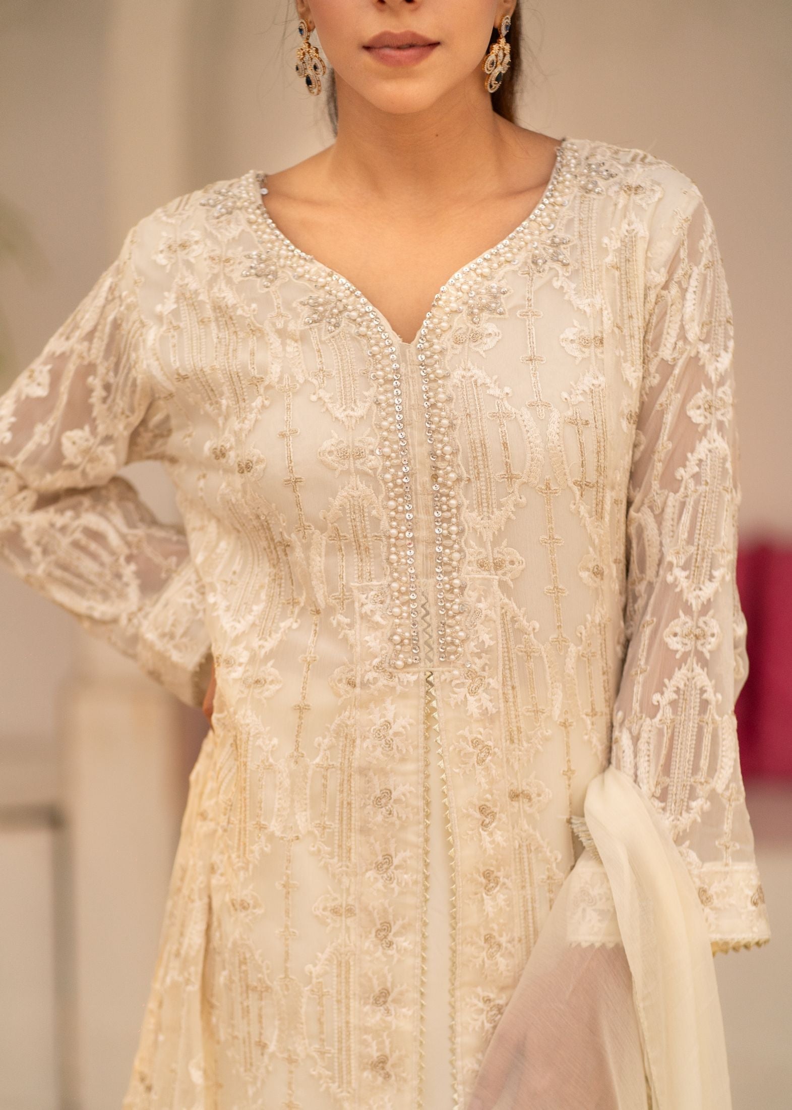 Alsiyab Mannat Off White Women 3pcs