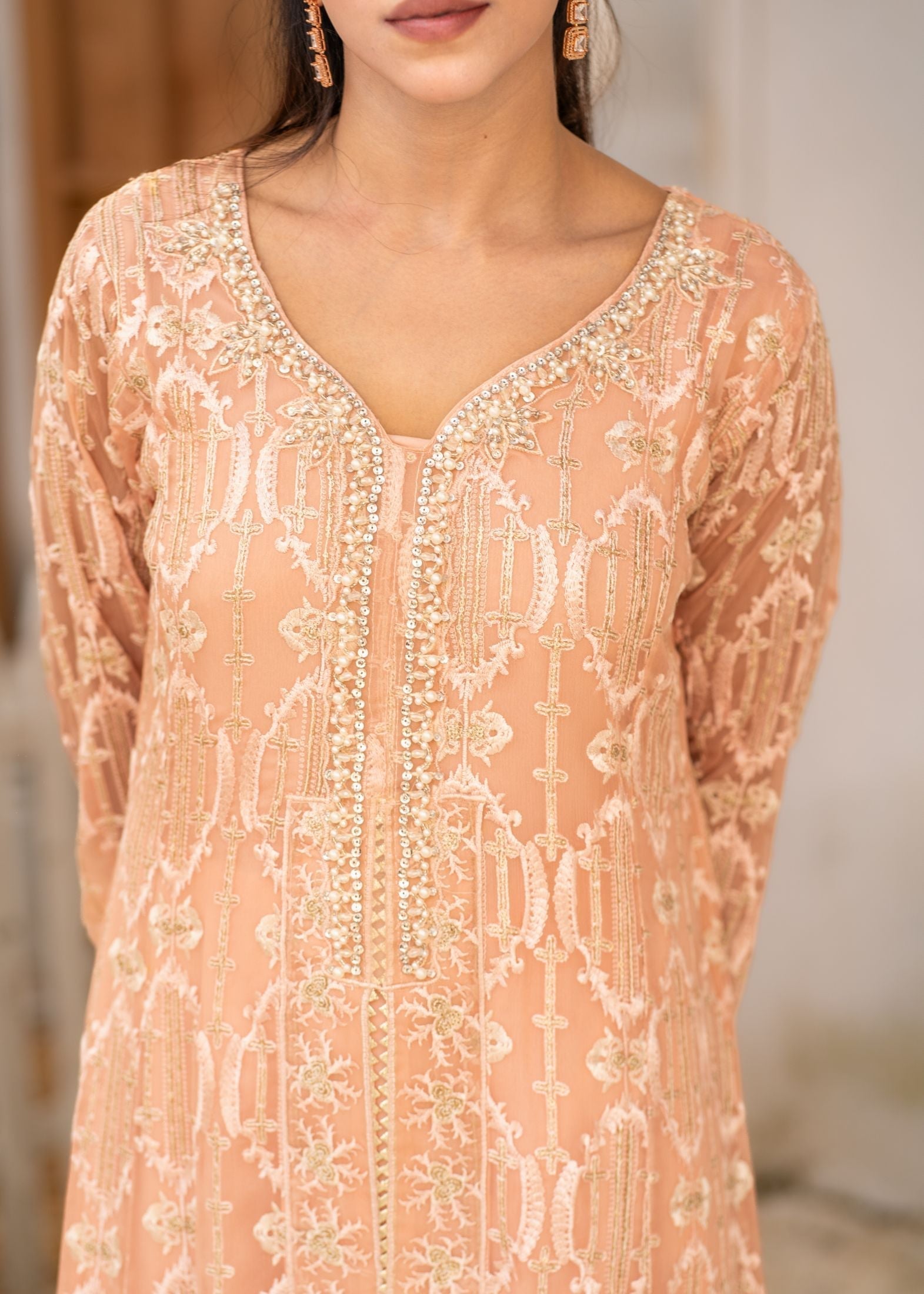 Alsiyab Mannat Peach Women 3pcs